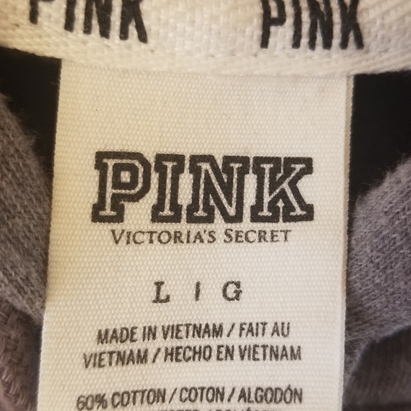 PINK Varsity Hoodie - Gray/Blue Stripes - Picture 9 of 9